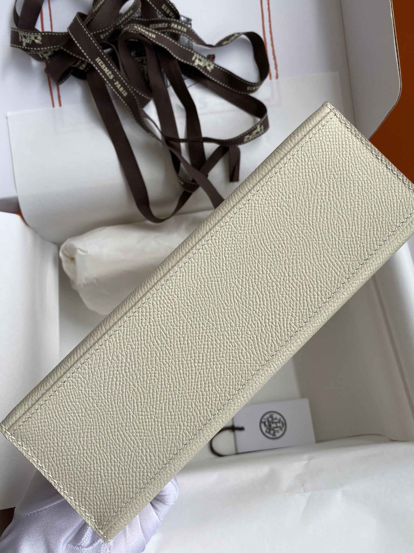 Hermes Mini Kelly Pochette 22cm Bag In White Epsom Leather